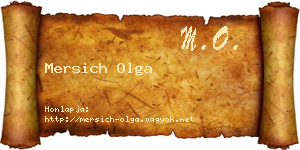 Mersich Olga névjegykártya